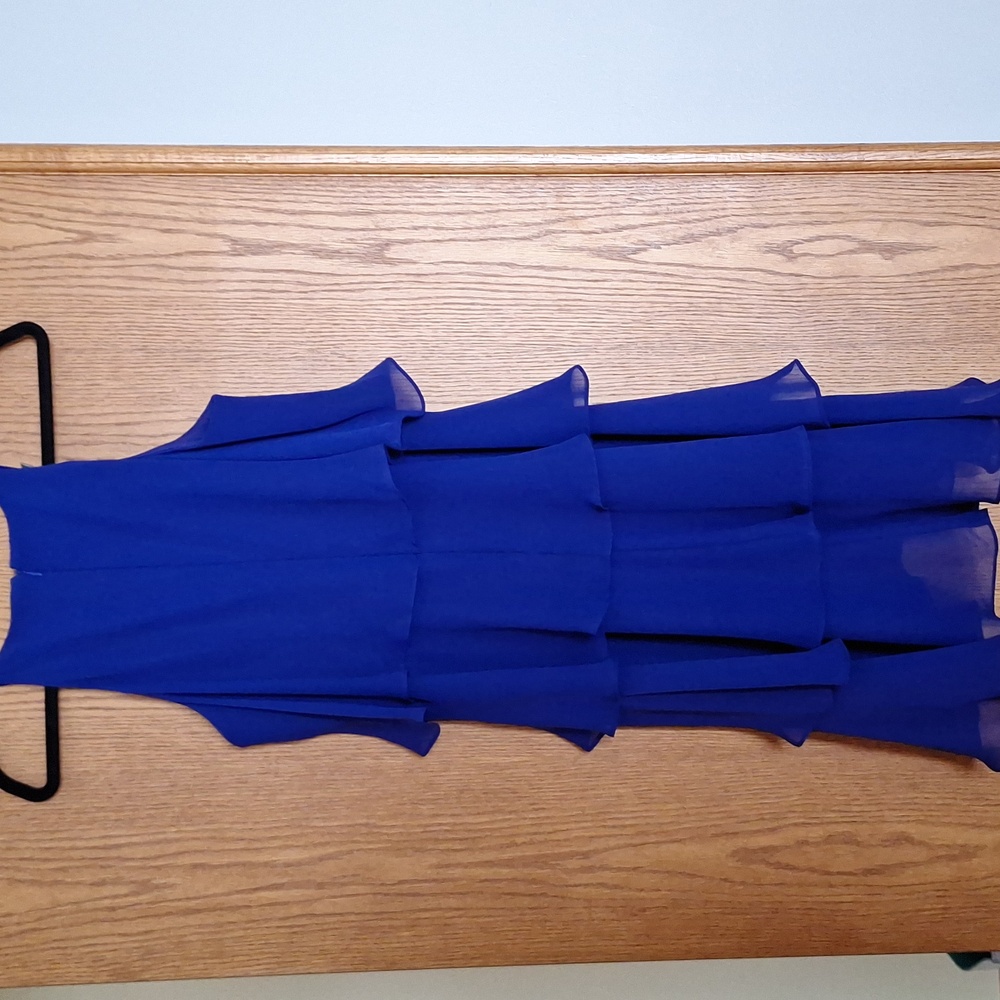 dressbarn Royal Blue Layered Midi Dress - Picture 2 of 4